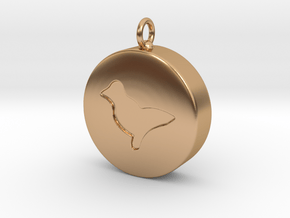 Dove Ecstasy Pill Charm Pendant  in Polished Bronze