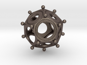 Super Accurate Roman Dodecahedron ( Exact replica) in Polished Bronzed-Silver Steel