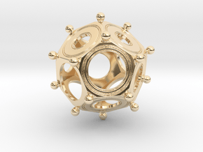 Super Accurate Roman Dodecahedron ( Exact replica) in 14k Gold Plated Brass