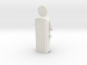HO Scale Old Gas Pump in White Natural Versatile Plastic