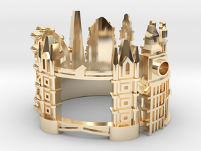 London Skyline - Cityscape Ring in 14K Yellow Gold: 5 / 49