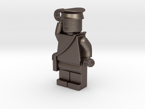 MiniFig Postman Keychain in Polished Bronzed-Silver Steel