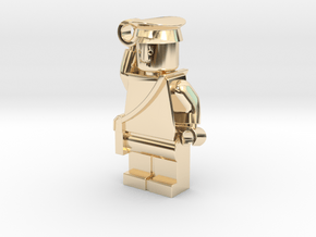 MiniFig Postman Keychain in 14k Gold Plated Brass
