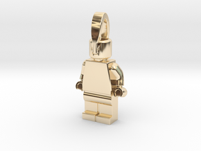 MiniFig Pendant Half Size in 14k Gold Plated Brass