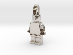 MiniFig Pendant Half Size in Rhodium Plated Brass