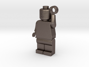 MiniFig Keychain Mirror in Polished Bronzed-Silver Steel