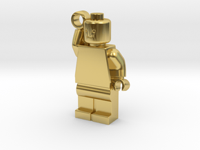 MiniFig Keychain Hollow in Polished Brass