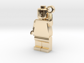 MiniFig Keychain Hollow Mirror in 14k Gold Plated Brass