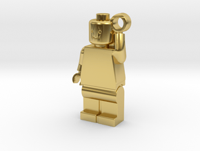 MiniFig Keychain Hollow Mirror in Polished Brass