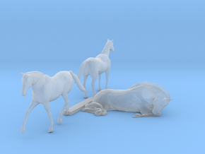 S Scale Horses 3 in Smooth Fine Detail Plastic