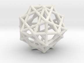 Truncated octahedron starcage in White Natural Versatile Plastic