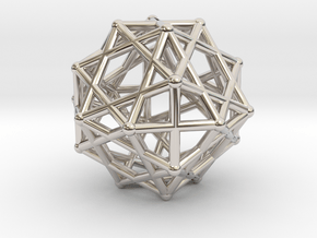 Truncated octahedron starcage in Rhodium Plated Brass