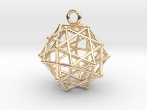 Truncated octahedron pendant in 14k Gold Plated Brass