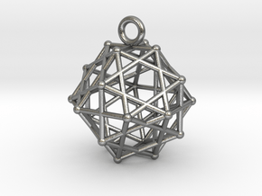 Truncated octahedron pendant in Natural Silver