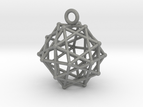 Truncated octahedron pendant in Gray PA12