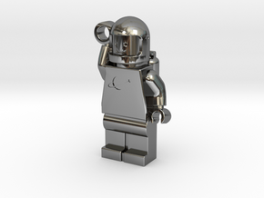 MiniFig Classic Space Keychain in Fine Detail Polished Silver