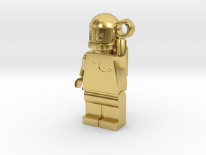 MiniFig Classic Space Keychain Mirror in Polished Brass
