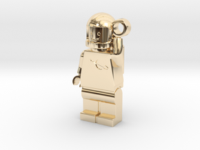 MiniFig Classic Space Keychain Mirror in 14K Yellow Gold