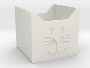 Cat Container in White Natural Versatile Plastic