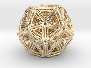 Dodecahedron  inside dodecahedron in 14k Gold Plated Brass
