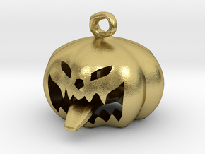Pumkin With Tongue in Natural Brass