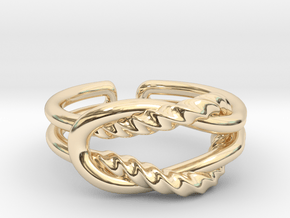 Flat knot [open and sizable ring] in 14k Gold Plated Brass
