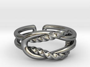 Flat knot [open and sizable ring] in Polished Silver