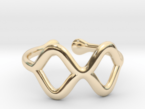 Wavy ring [open and sizable] in 14k Gold Plated Brass