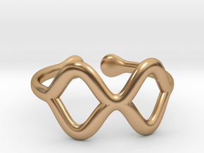Wavy ring [open and sizable] in Polished Bronze