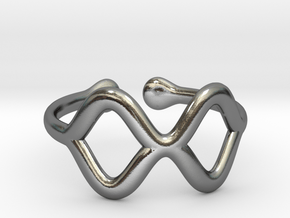 Wavy ring [open and sizable] in Polished Silver