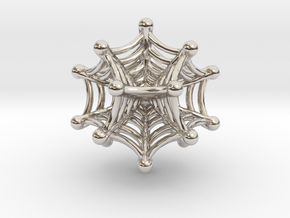 3d Spider net Dodecahedron in Platinum