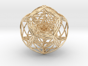 Blackhole in dodecahedron in 14k Gold Plated Brass