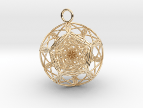 Blackhole in dodecahedron Pendant in 14k Gold Plated Brass