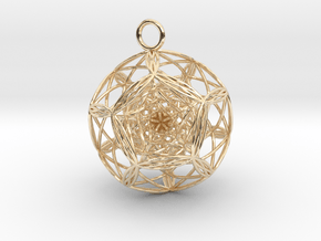 Blackhole in dodecahedron Pendant in 14K Yellow Gold