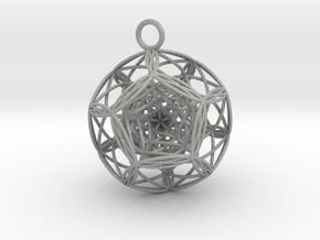 Blackhole in dodecahedron Pendant in Aluminum