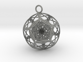 Blackhole in dodecahedron Pendant in Gray PA12