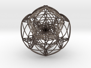 Blackhole in dodecahedron in Polished Bronzed-Silver Steel