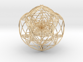 Blackhole in dodecahedron in 14K Yellow Gold