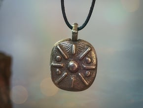 Amulet - sunny in Polished Bronzed-Silver Steel