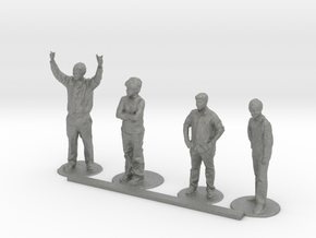 HO Scale Standing People 3  in Gray PA12