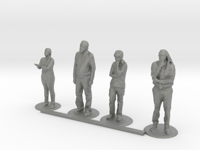 HO Scale Standing People 4 in Gray PA12