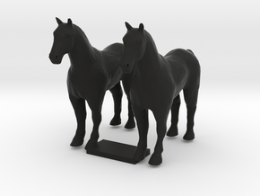 HO Scale Draft Horses in Black Natural Versatile Plastic