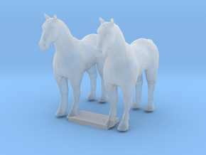 S Scale Draft Horses in Tan Fine Detail Plastic