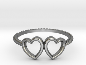Hearts Roped-in in Polished Silver