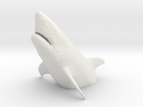 S Scale leaping shark in White Natural Versatile Plastic