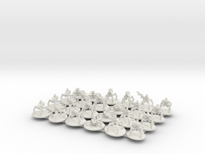 MG144-PH07A Phystyulon Strider Soldier Platoon(24) in White Natural Versatile Plastic