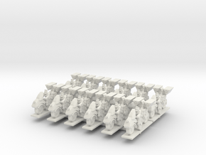 MG144-PH05 HU-946 Rocket Cycle Platoon (12) in White Natural Versatile Plastic