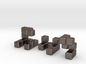 The Seldom Seen Cube in Polished Bronzed Silver Steel