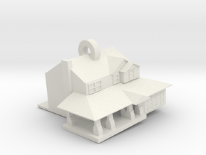3.75 inch long uncolorized house in White Natural Versatile Plastic