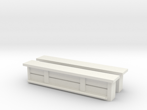 Bar Counter (straight) (x2) 1/144 in White Natural Versatile Plastic